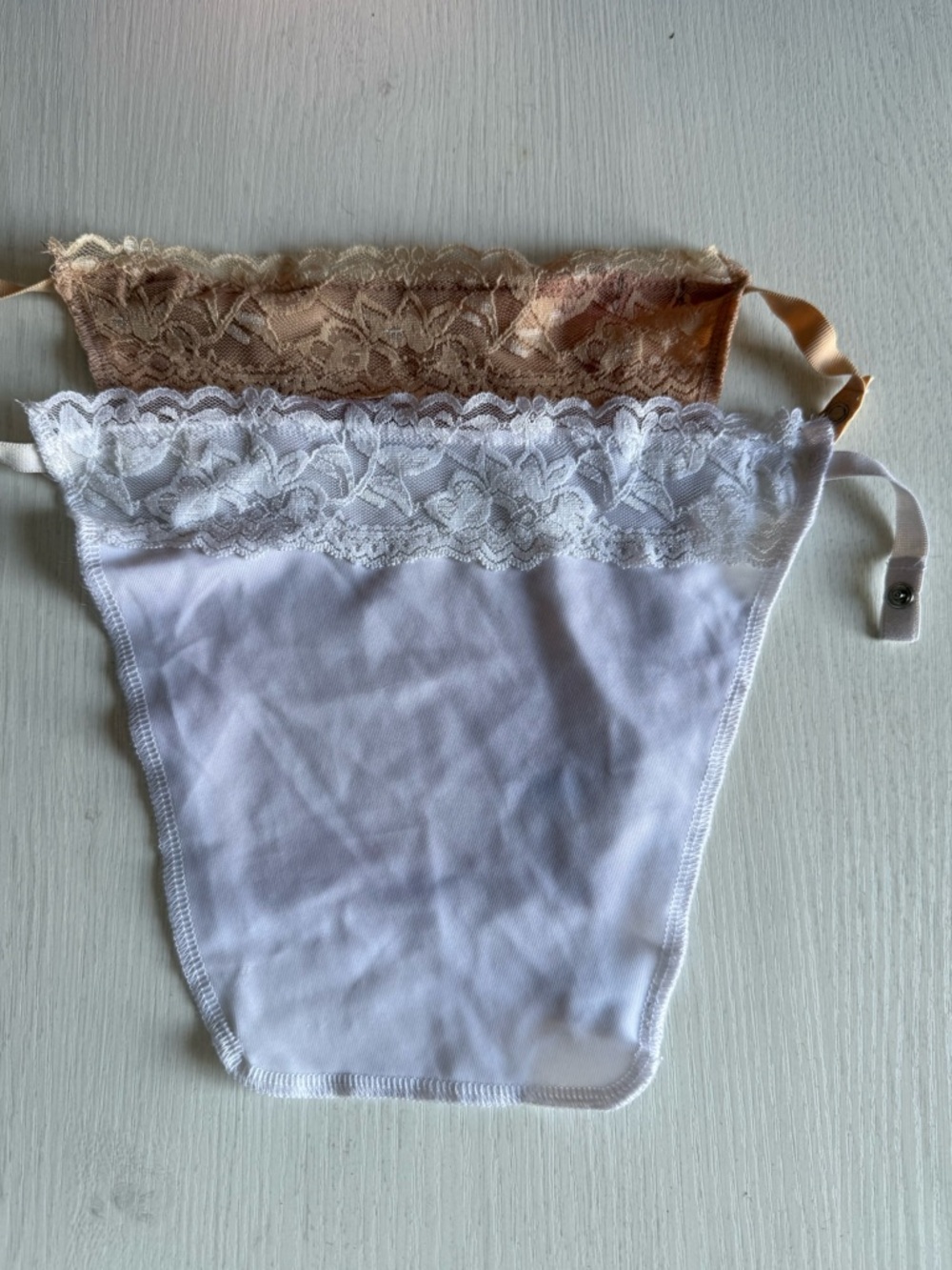 Lace Trim Cami Secrets Liners Duo - White & Nude 😉